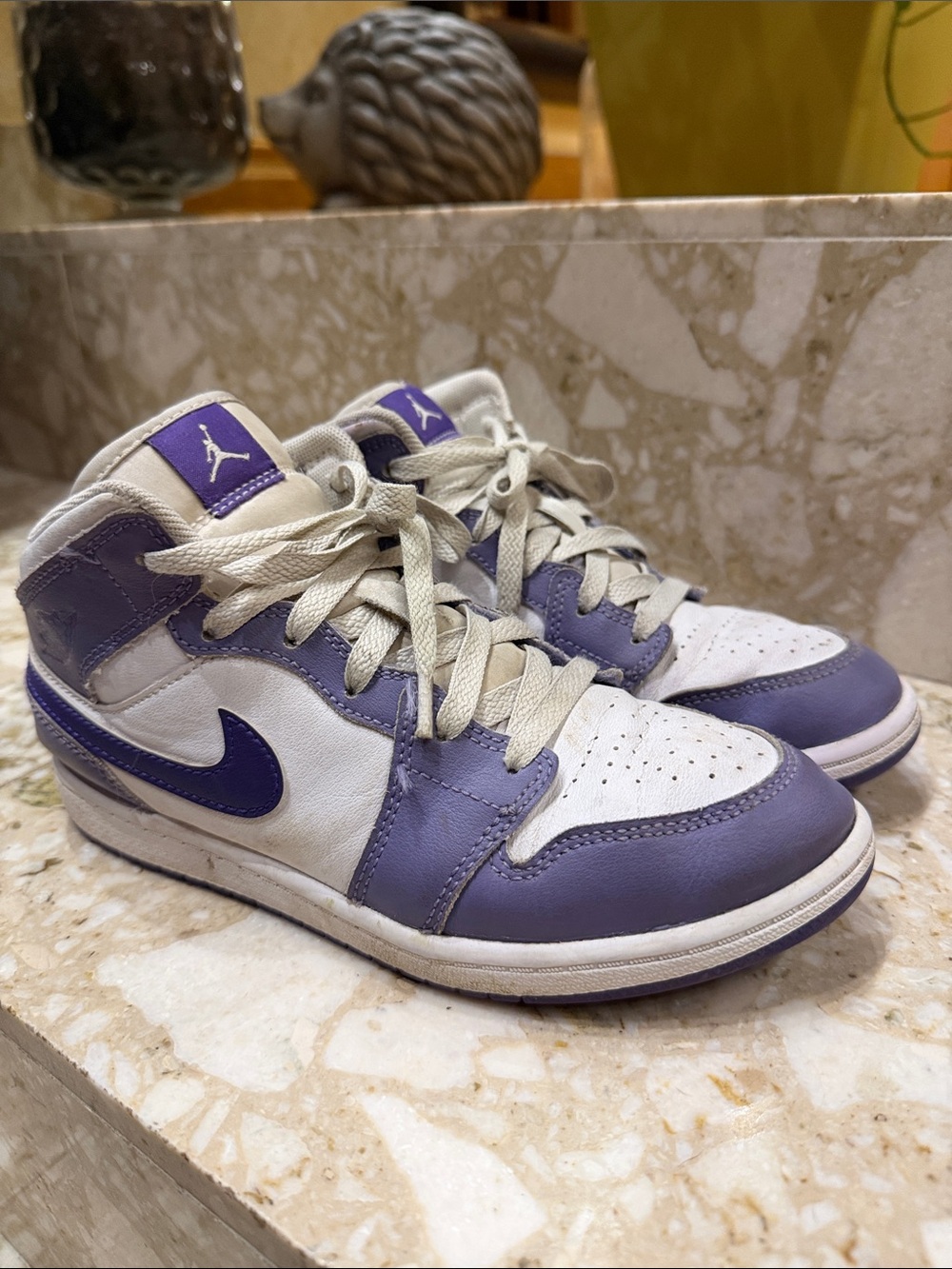 Nike Kids Purple and White Mid-Top Sneakers